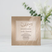 エレガントアンティーク金ゴールドマーブルモダンス結婚ズ 招待状 (スタンド正面)