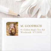 エレガントアンティーク金ゴールド秋フォト差出人住所 ラベル (インサイチュ)