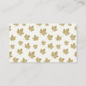 エレガントアンティーク金ゴールドMaple葉パターン。 名刺 (裏面)