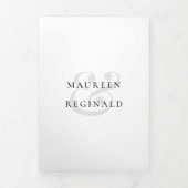 エレガントアンパサンド写真フォーマル伝統的結婚の 三つ折り招待状 (カバー)