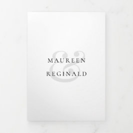 エレガントアンパサンド写真フォーマル伝統的結婚の 三つ折り招待状