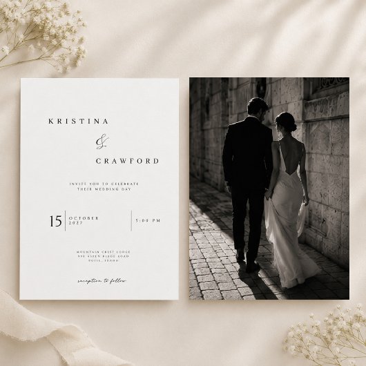 エレガントアンパサンド結婚式招待状テンプレート 招待状
