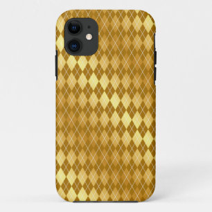 エレガントアーガイルプリント金ゴールドiphoneケース iPhone 11 ケース