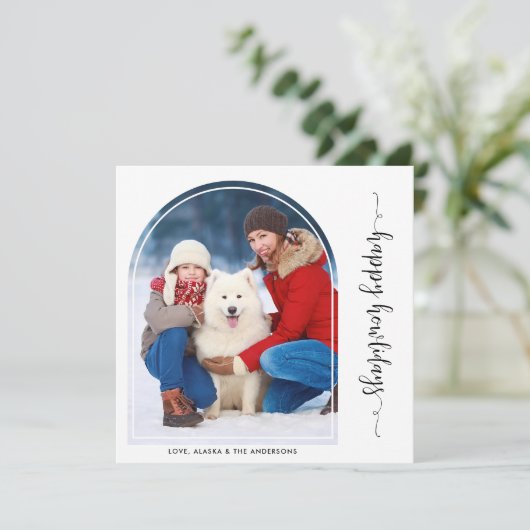 エレガントアーチクリカスタムスモダンスのペット犬の写真 シーズンカード (スタンド正面)