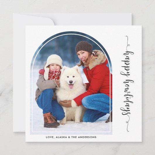 エレガントアーチクリカスタムスモダンスのペット犬の写真 シーズンカード (正面)