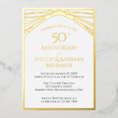 エレガントアーチゴールデン50結婚周年記念パーティー 箔招待状 (正面)