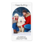 エレガントアーチドッグカスタムクスモダンペット写真 ラベル (正面)