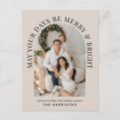 エレガントアーチフォトメリーと明るいクリスマス シーズンポストカード (正面)