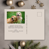 エレガントアーチフォトメリーと明るいクリスマス シーズンポストカード