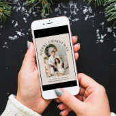 エレガントアーチフォトメリークリスマスタウペ シーズンカード