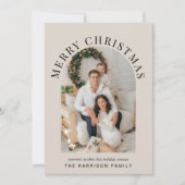 エレガントアーチフォトメリークリスマスタウペ シーズンカード (正面)