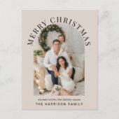 エレガントアーチフォトメリークリスマスタウペ シーズンポストカード (正面)