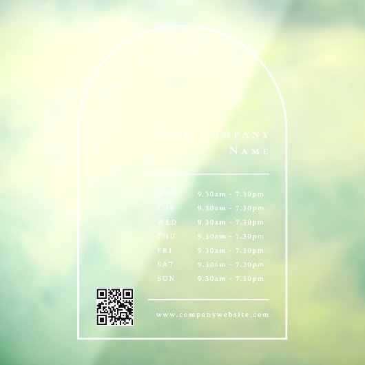 エレガントアーチフレーム　営業時間　QRコード ウィンドウサイン (シート3)