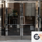 エレガントアーチフレーム 営業時間 QRコード ウィンドウサイン (オフィスドア)