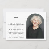 エレガントアーチ写真十字葬儀悔やみや弔慰 サンキューカード (正面)