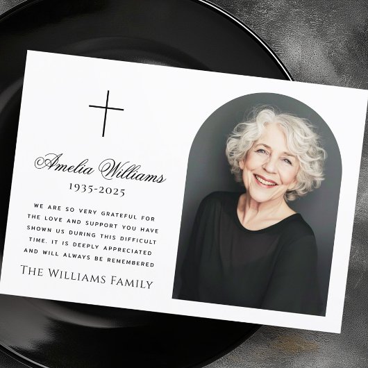 エレガントアーチ写真十字葬儀悔やみや弔慰 サンキューカード