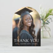 エレガントアーチ卒業写真サンキューカード 招待状 (スタンド正面)