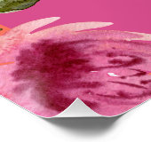 エレガントアーチ型フレームピンクとオレンジ色のフローラ結婚 ポスター (コーナー)