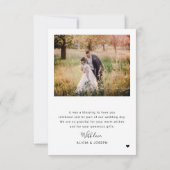 エレガントアーチ結婚写真 サンキューカード (裏面)