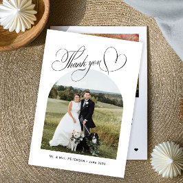 エレガントアーチ結婚写真 サンキューカード