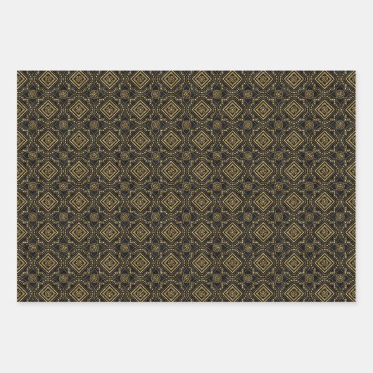 エレガントアートデコのタイル模様 ラッピングペーパーシート (正面3)