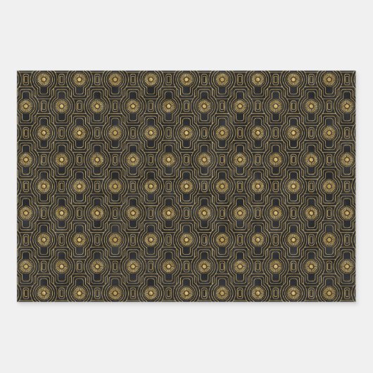 エレガントアートデコのタイル模様 ラッピングペーパーシート (正面)