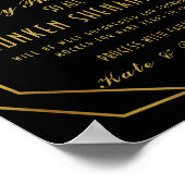 エレガントアートデコ金ゴールド&ブラックオープンバー ポスター (角)