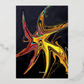 エレガントアートモダンミニマル結婚金ゴールド 箔招待状 (裏面)