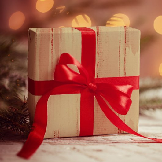 エレガントアート黄金のブラシストローク濃い赤と金ゴールド ラッピングペーパー