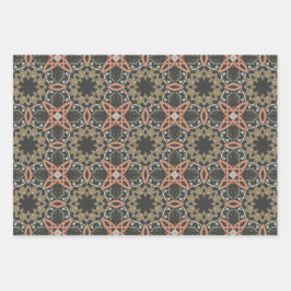 エレガントアールデコアーストーンヴィンテージパターンセット1 ラッピングペーパーシート