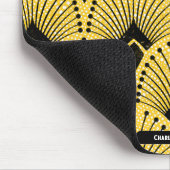 エレガントアールデコイエロータイムレスピーコックパターン マウスパッド (コーナー)