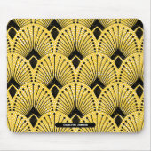 エレガントアールデコイエロータイムレスピーコックパターン マウスパッド (正面)