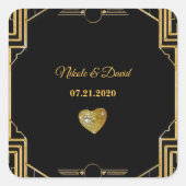 エレガントアールデコギャツビー結婚ズ スクエアシール (正面)