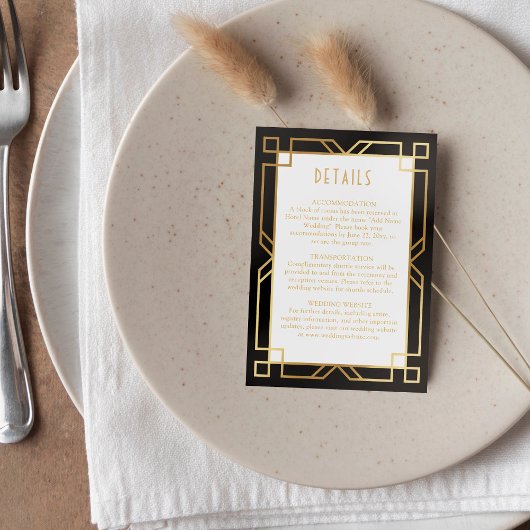 エレガントアールデコクラシック金ゴールドブラック エンクロージャーカード