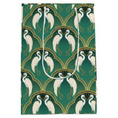 エレガントアールデコクレーン模様 ミディアムペーパーバッグ (裏面)