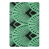 エレガントアールデコグリーン白黒孔雀パターン ミニクリップボード (裏面)