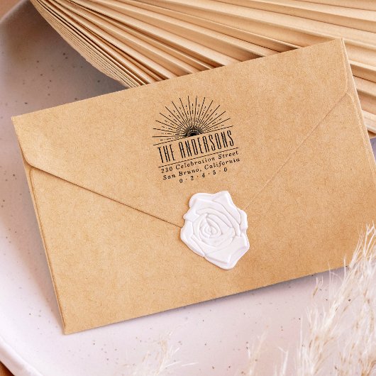 エレガントアールデコサン名前をカスタムする差出人住所 ラバースタンプ