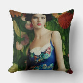 エレガントアールデコスタイル大花芸術 クッション (正面)