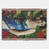 エレガントアールデコスタイル大花芸術 スローブランケット (正面)