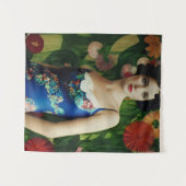 エレガントアールデコスタイル大花芸術 タペストリー (正面(横))