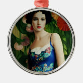 エレガントアールデコスタイル大花芸術 メタルオーナメント (正面)