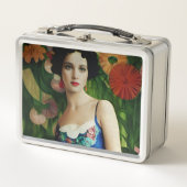 エレガントアールデコスタイル大花芸術 メタルランチボックス (正面)