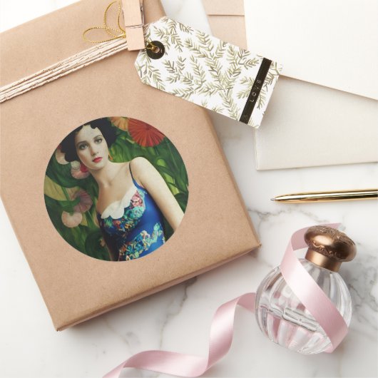 エレガントアールデコスタイル大花芸術 ラウンドシール (ギフト)