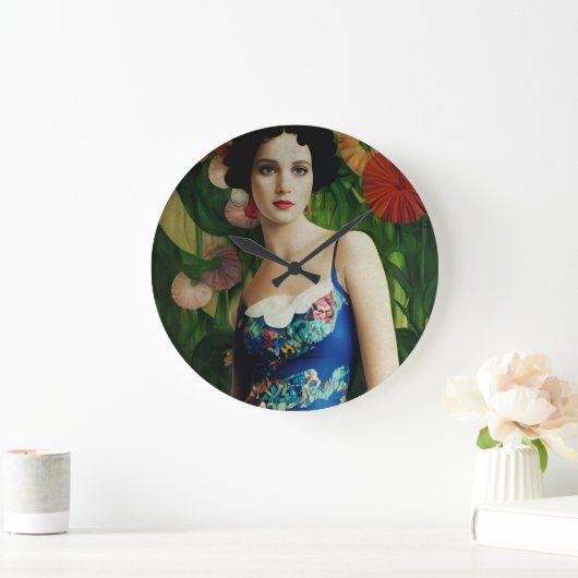 エレガントアールデコスタイル大花芸術 ラージ壁時計 (ホーム)