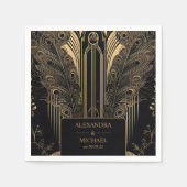 エレガントアールデコピーコ結婚ックス スタンダードカクテルナプキン (正面)