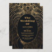 エレガントアールデコピーコ結婚ックス 招待状 (正面/裏面)