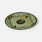 エレガントアールデコファンパター結婚ン ペーパープレート (アングル)