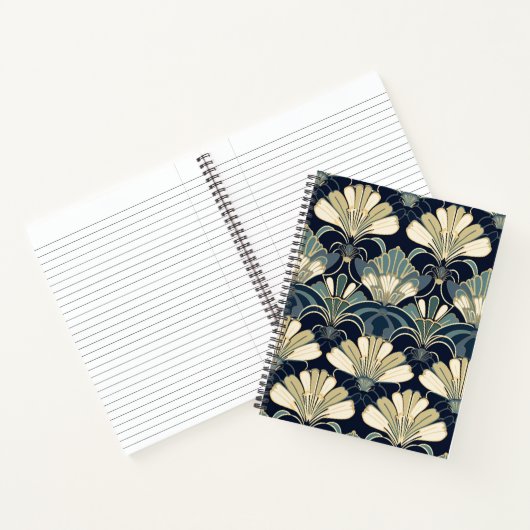 エレガントアールデコフパターン(の模様が)あるァンらせんノートブック ノートブック (内部)