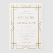 エレガントアールデコフレクラシックーム結婚ヴィンテージ ベラム紙招待状 (正面)