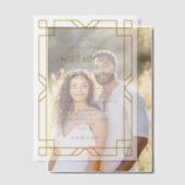 エレガントアールデコフレクラシックーム結婚ヴィンテージ ベラム紙招待状 (オフセット (カップル))